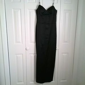 OC by OC Long Satin Black Dress